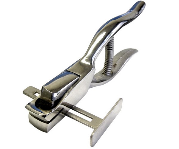 Handheld 1/8" Hole Punch with Extended Handle and Adjustable Guide